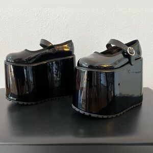 Current mood lovers decay platform Mary Janes emo grunge goth patent leather 7